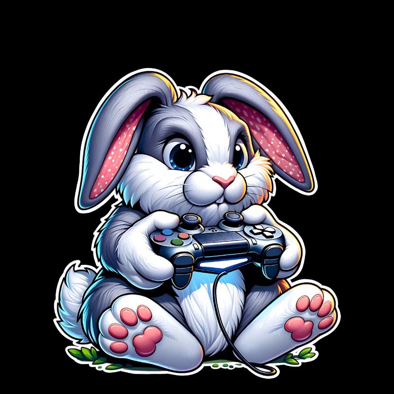 Gamer bunny with controller