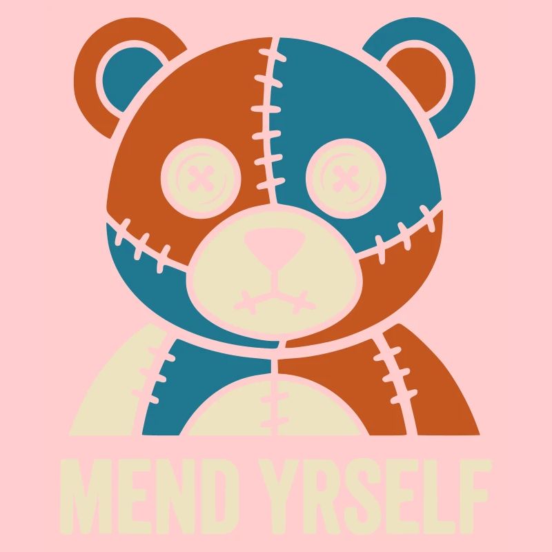 Patchwork Bear : points de suture et contraste