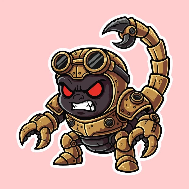 Scorpion Bionic Steampunk Warrior Brass Rivets