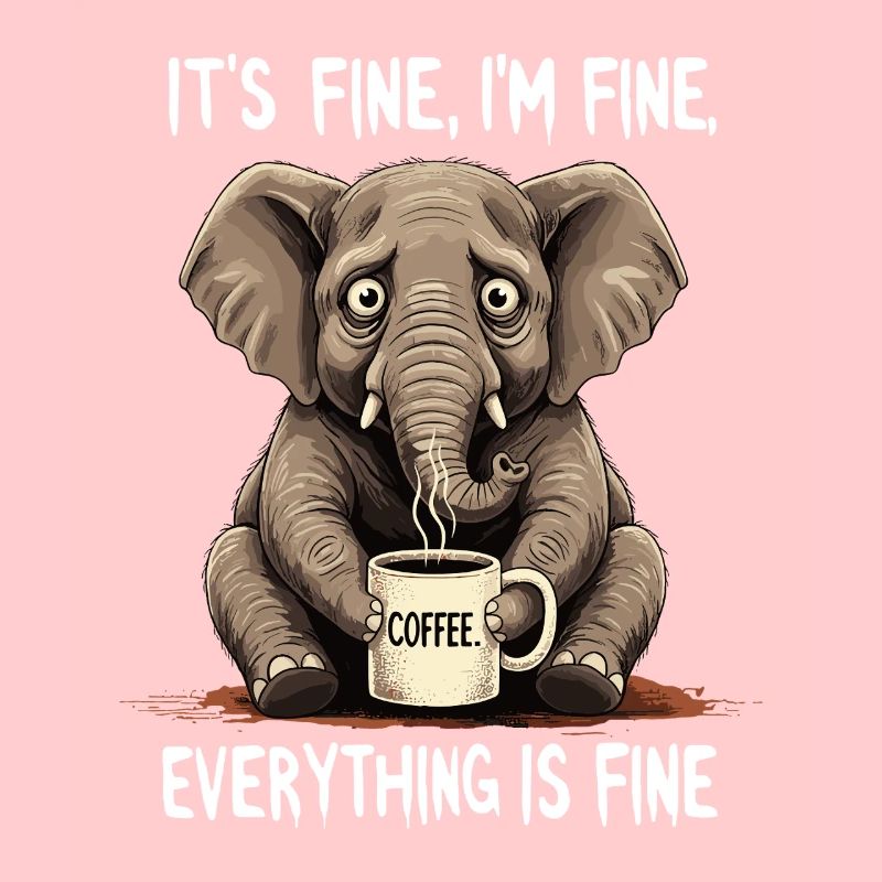 Its Fine Im Fine Kaffee Elefant Humor