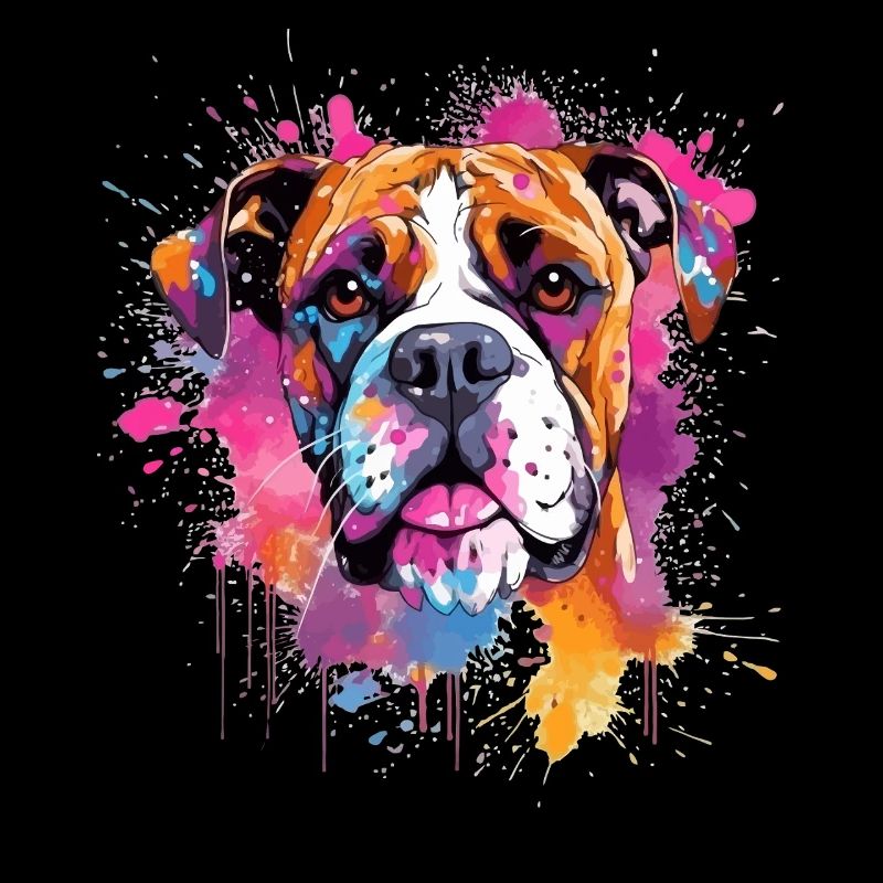 Portrait éclaboussé du chien boxer
