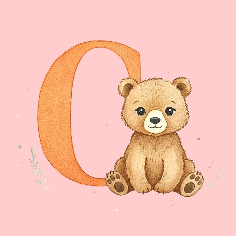 C Buchstabe mit Teddy Illustration
