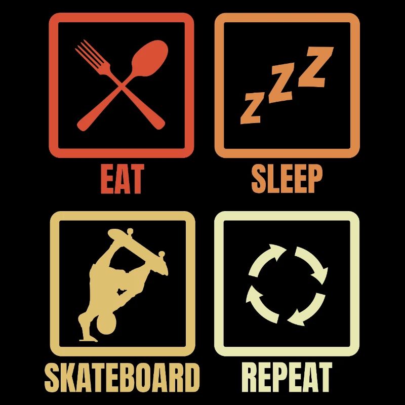 Mange Sommeil Skateboard Répéter