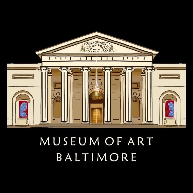 Baltimore Museum, handgezeichnete Illustration