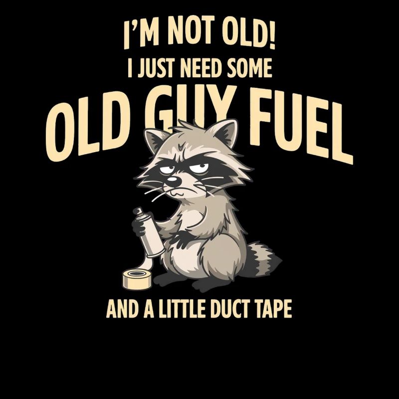 Grumpy Raccoon Old Guy Fuel Tee