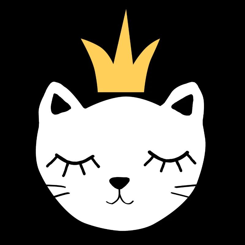 chat blanc avec couronne