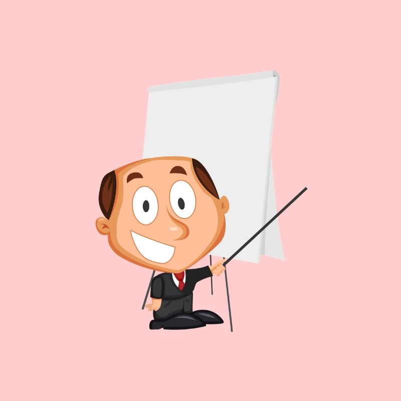 Lecturer uses flipchart, gift idea