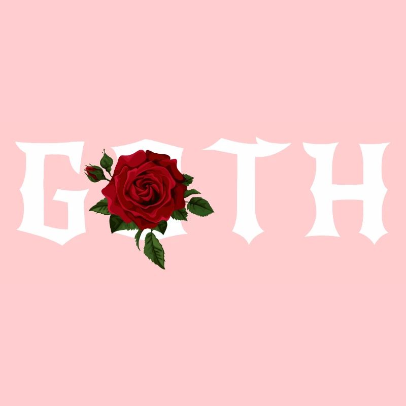 Gothic, Gothic-Thema mit roter Rose