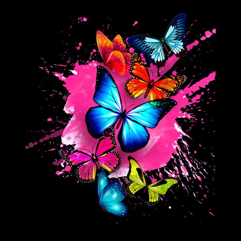 Butterfly Butterfly Splash Colorful Pink