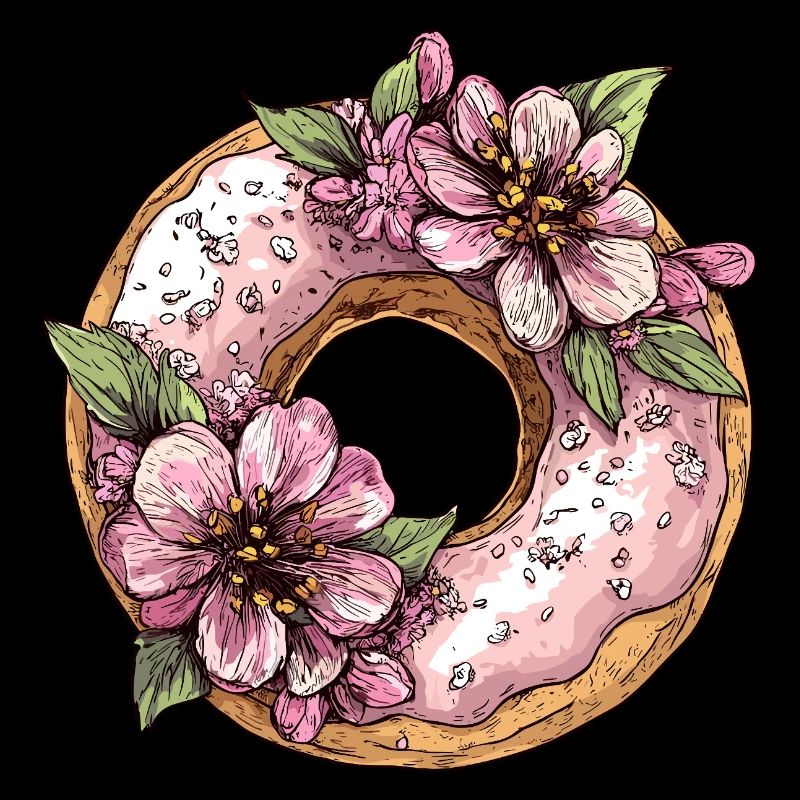 Donut mit Blüten
