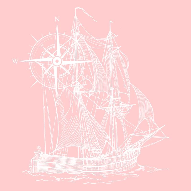 Ship | Compass | drawn | gift idea