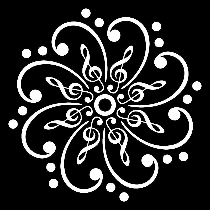 Musique, mandala, clef, clef basse, basse