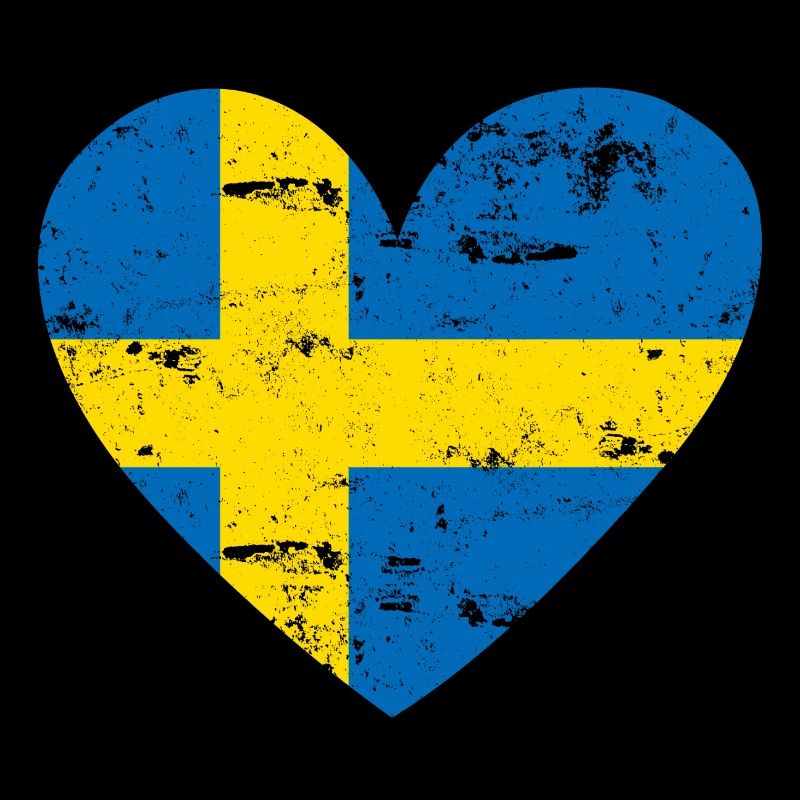 Drapeau Coeur Suède Drapeau
