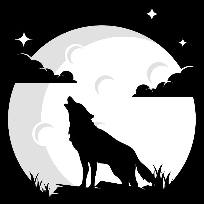 Wolf Mond Wolfsrudel Wolf Wölfe