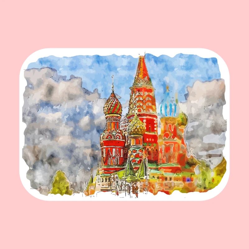 Moscou Russie Aquarelle Esquisse Dessin Dessiné