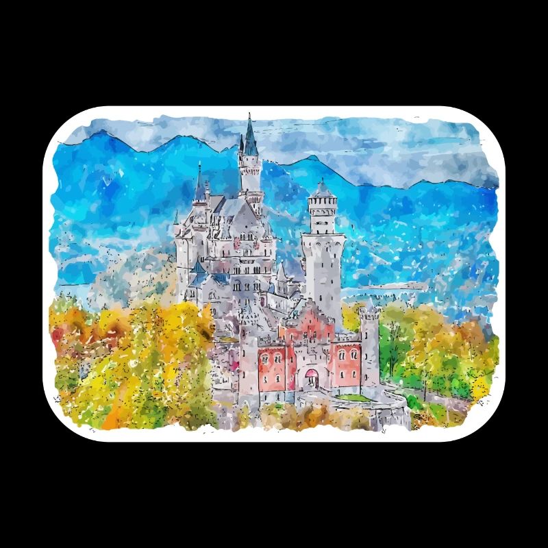 Allemagne Aquarelle Esquisse Dessinée à la main Illustration