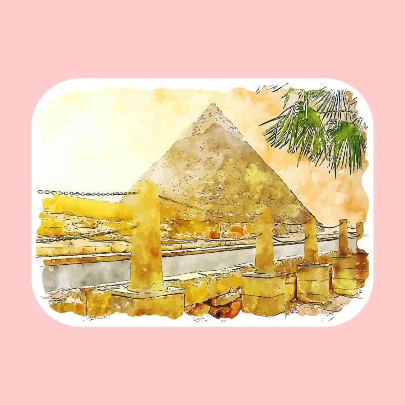 Le Caire Egypte Aquarelle Esquisse Dessinée Illustration