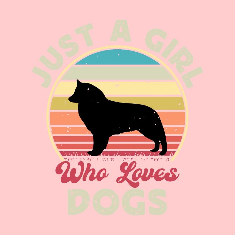 Belgian Shepherd Groenendael Dog Silhouette Retro