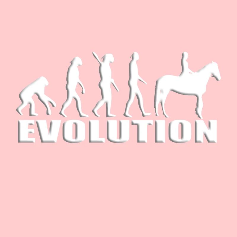 EVOLUTION - AFFE - MENSCH - REITERIN - PFERD
