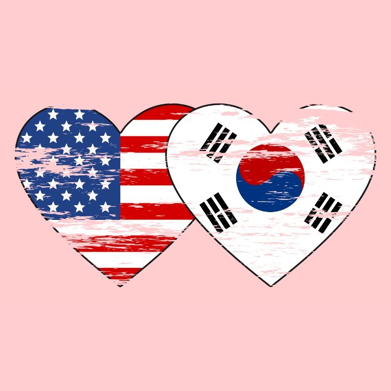 Cœur de drapeau de la Corée du Sud utilisé