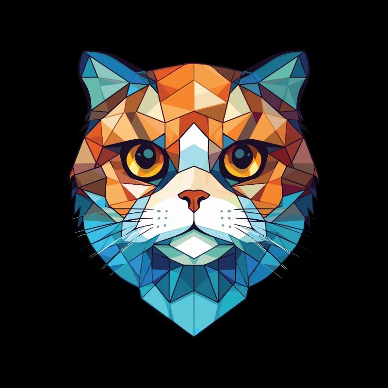 Scottish Fold Cat Bunte Aquarell-Illustration
