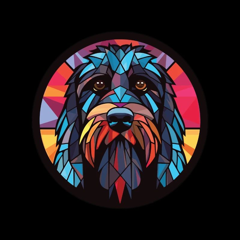 Schwarz Russischer Terrier Hunderasse Aquarellglas