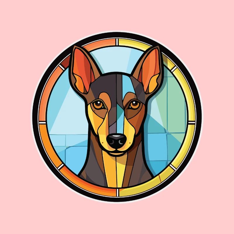 Manchester Terrier Hunderasse buntes Aquarell