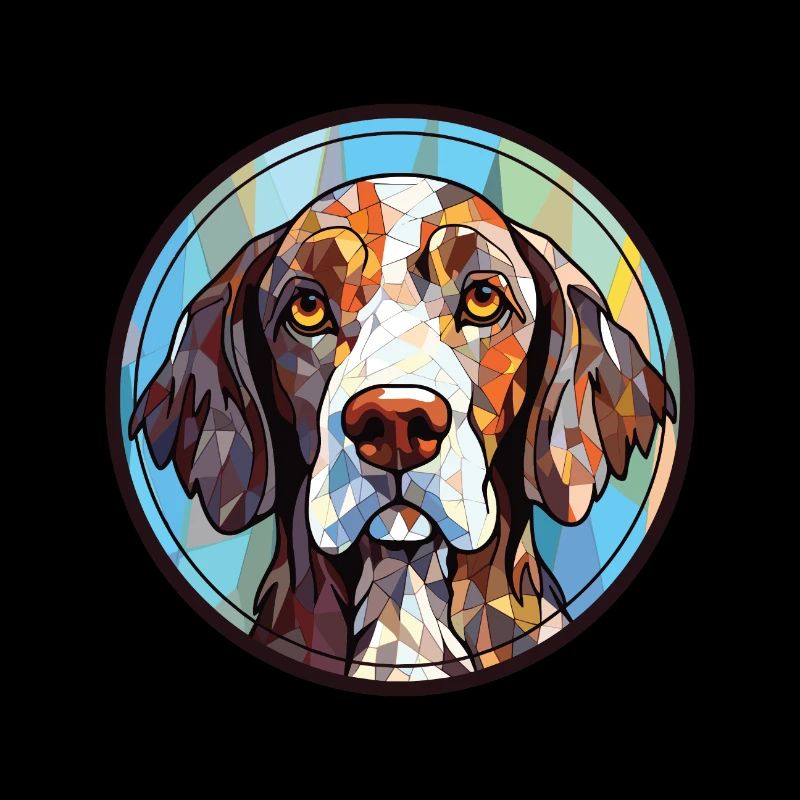 Slovak Rough Haired Pointer Dog Breed Watercolor