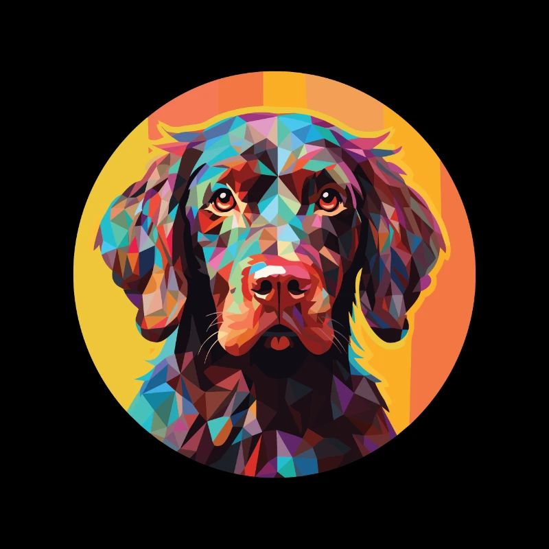 Pudelpointer Dog Breed Watercolor Illustration