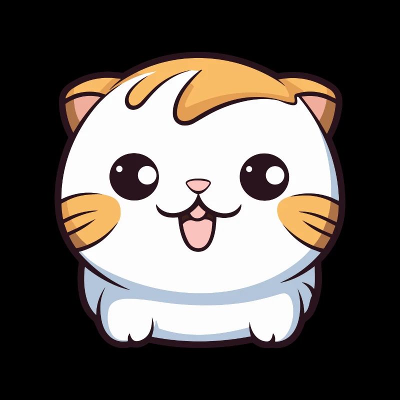 Scottish Fold chat dessin animé Illustration à l’aquarelle