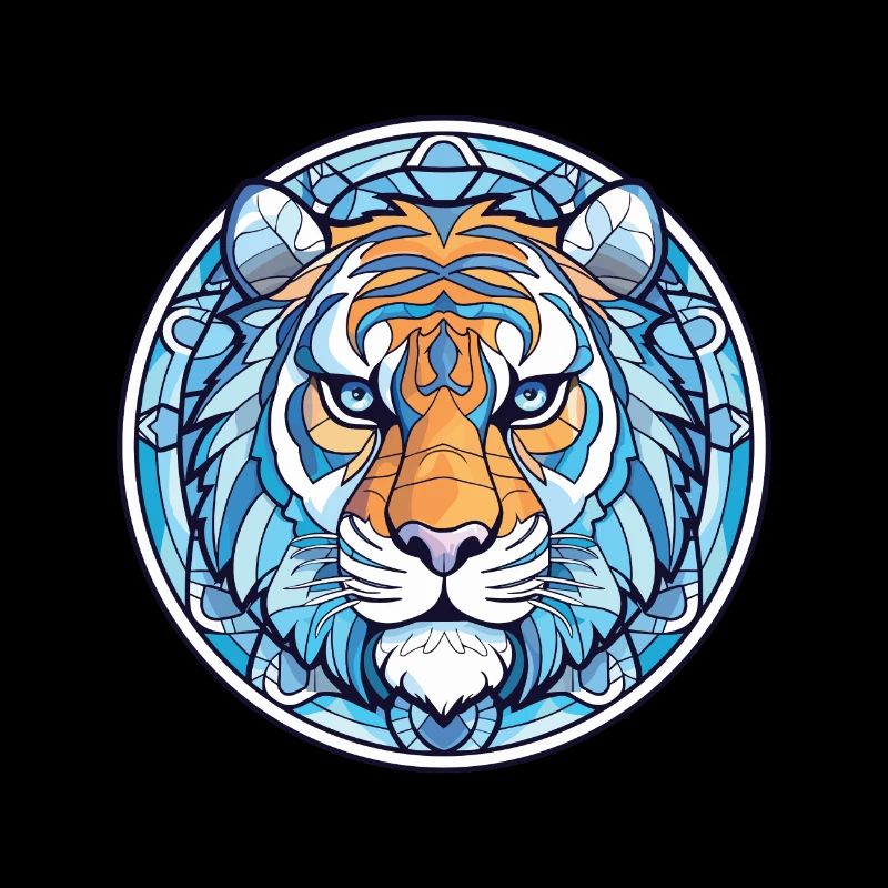 Blauer Wassertiger Buntes Aquarell Tier Haustier