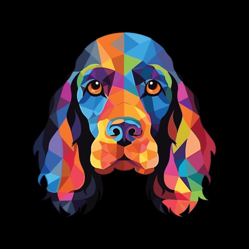 American Cocker Spaniel chien aquarelle colorée