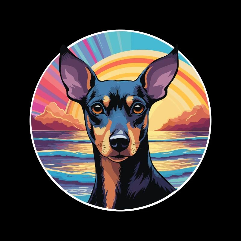 Manchester Terrier Hunderasse Bunte Karikatur Wate