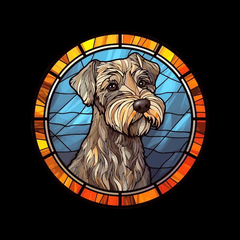 Cesky Terrier chien race vitrail coloré Wat