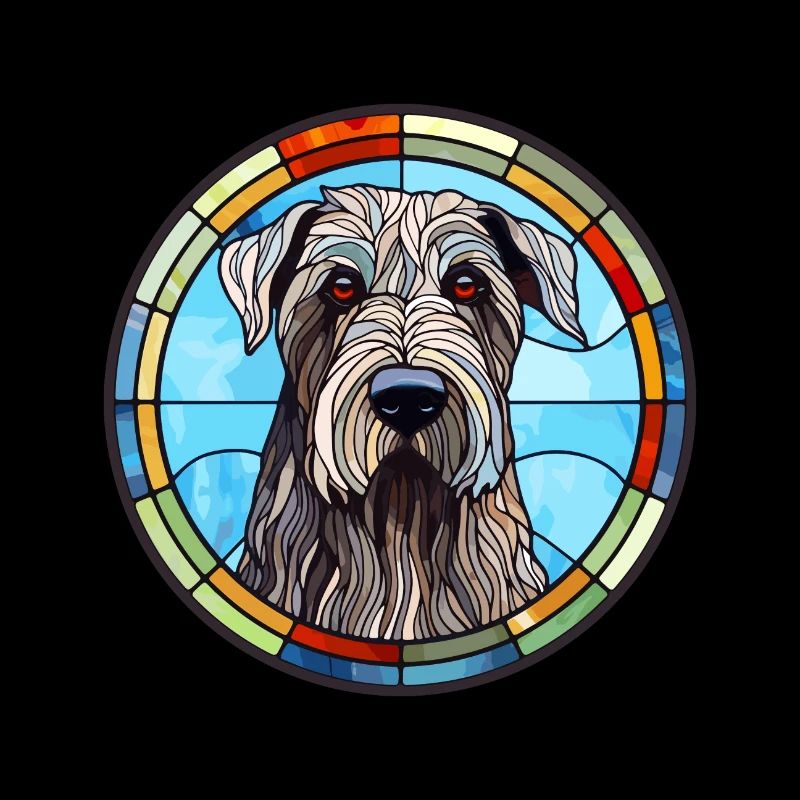 Schnauzer géant chien race vitrail coloré W