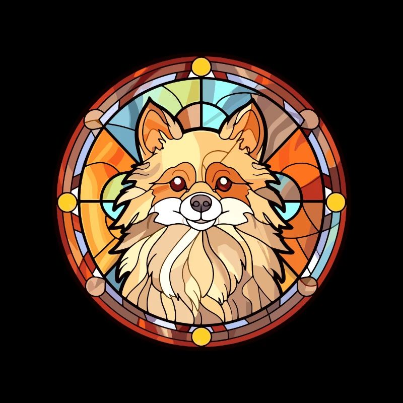 Deutscher Spitz Hunderasse Buntglas Buntes Wate