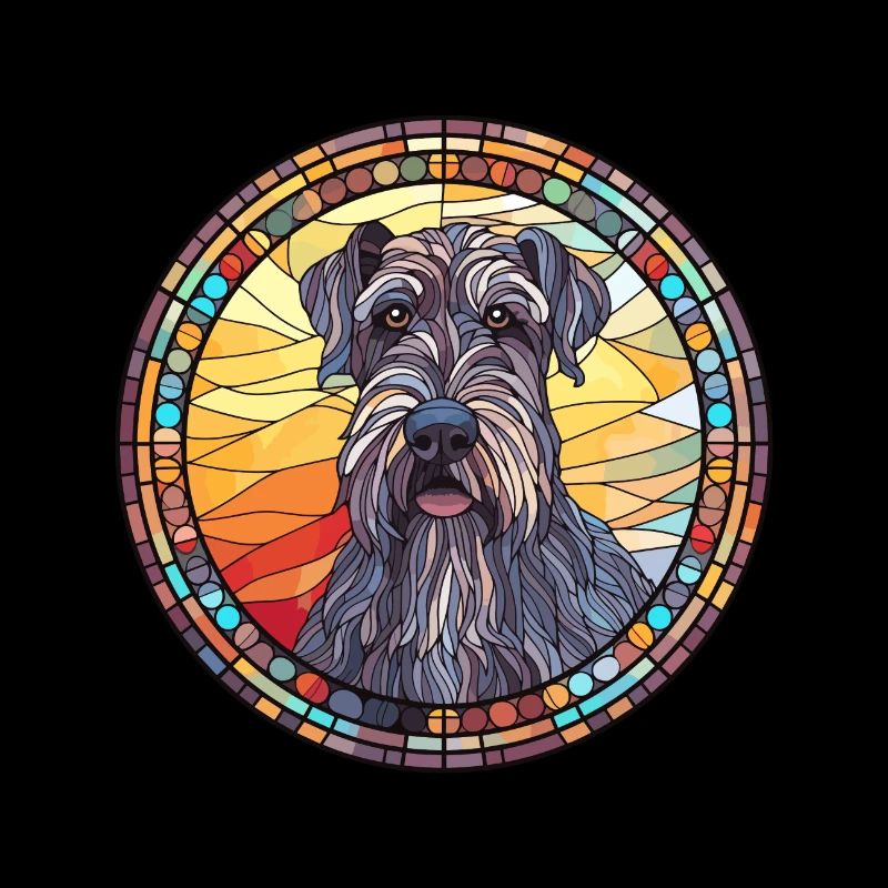 Schnauzer géant chien race vitrail coloré W