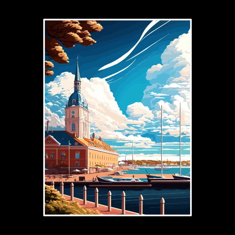 Jonköping Suède Vintage voyage affiche Souvenir