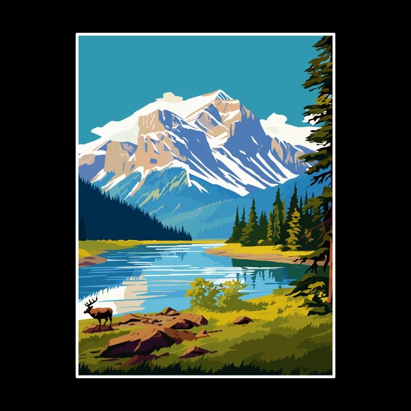 Parc national Jasper Canada Affiche de voyage Vintage