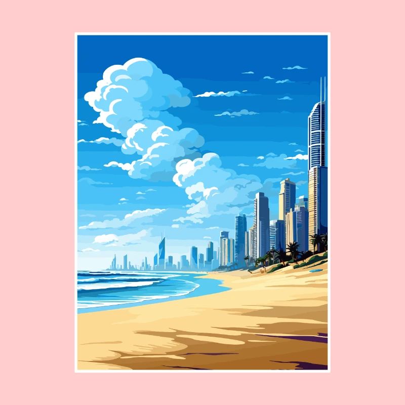 Surfers Paradise Beach Australien Reiseposter