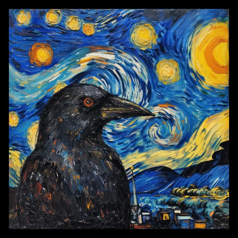 Corbeau, Oiseau, Van Gogh, Nuit étoilée