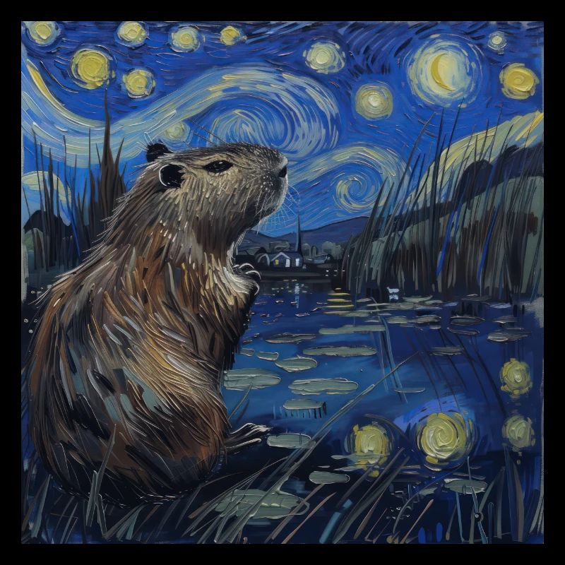 Capybara, Van Gogh, Sternennacht