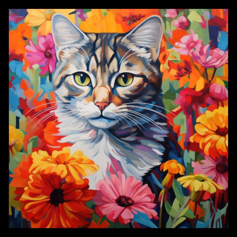 Katze, katzenmotiv, blumen, geschenk, geschenkidee