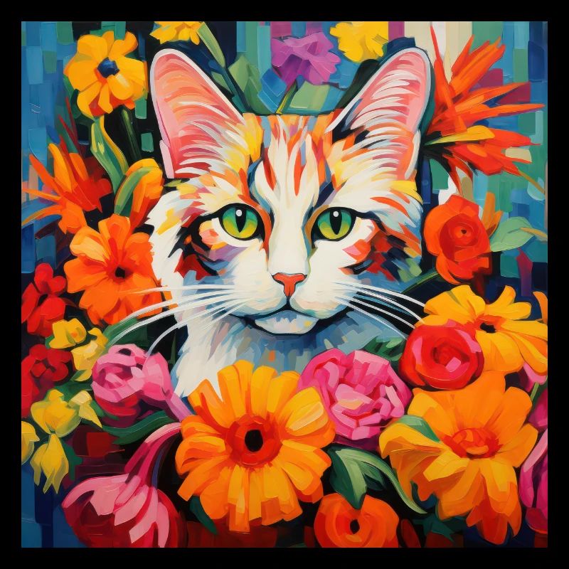 Katze, katzenmotiv, blumen, geschenk, geschenkidee