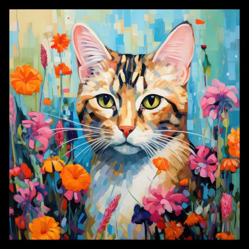 Katze, katzenmotiv, blumen, geschenk, geschenkidee