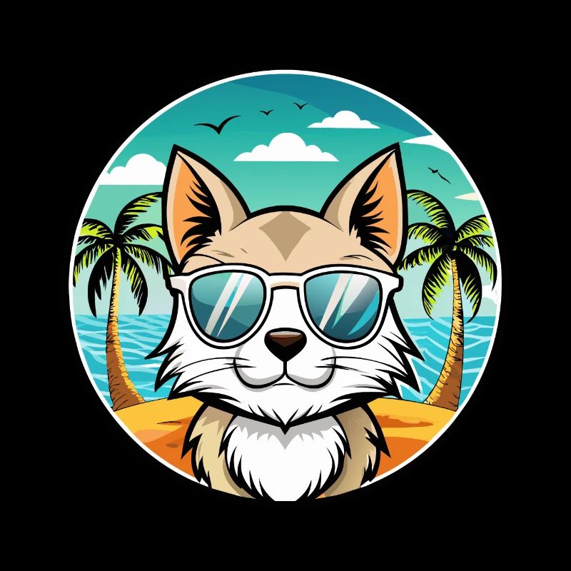 Lunettes de soleil de dessin animé de race de chat balinais plage