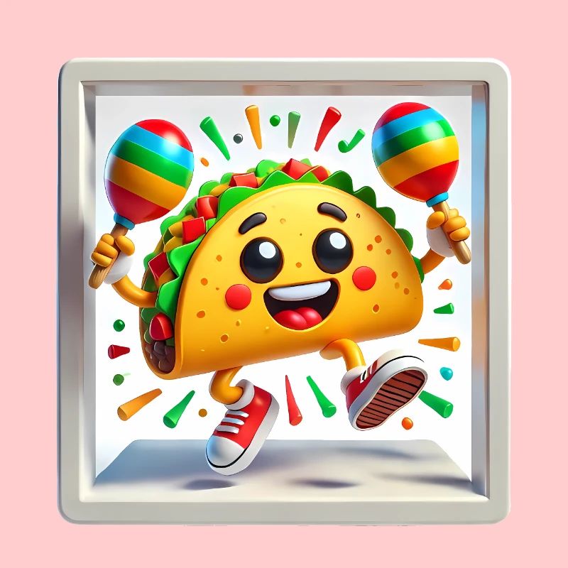 Dancing Taco with Maracas Fun Design