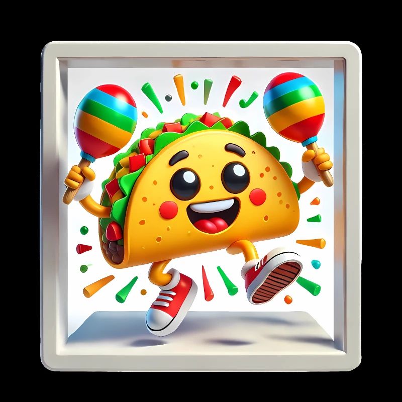 Dancing Taco with Maracas Fun Design