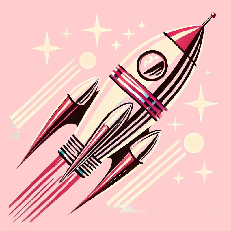 Retro SpaceAge Rocket Vector Design