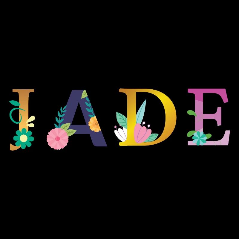 Nom JADE décoré de fleurs